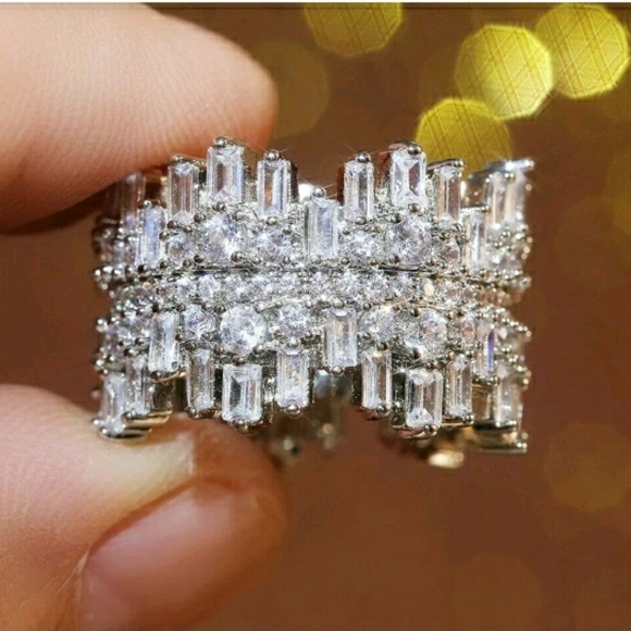 FINAL SALE   Luxury White Sapphire Ring - Picture 5 of 6